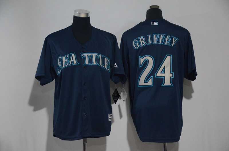 Seattle Mariners #24 Ken Griffey Navy Blue New Cool Base Stitched Jersey,We sell and wholesale Seattle Mariners #24 Ken Griffey Navy Blue New Cool Base Stitched Jersey on line form chian!